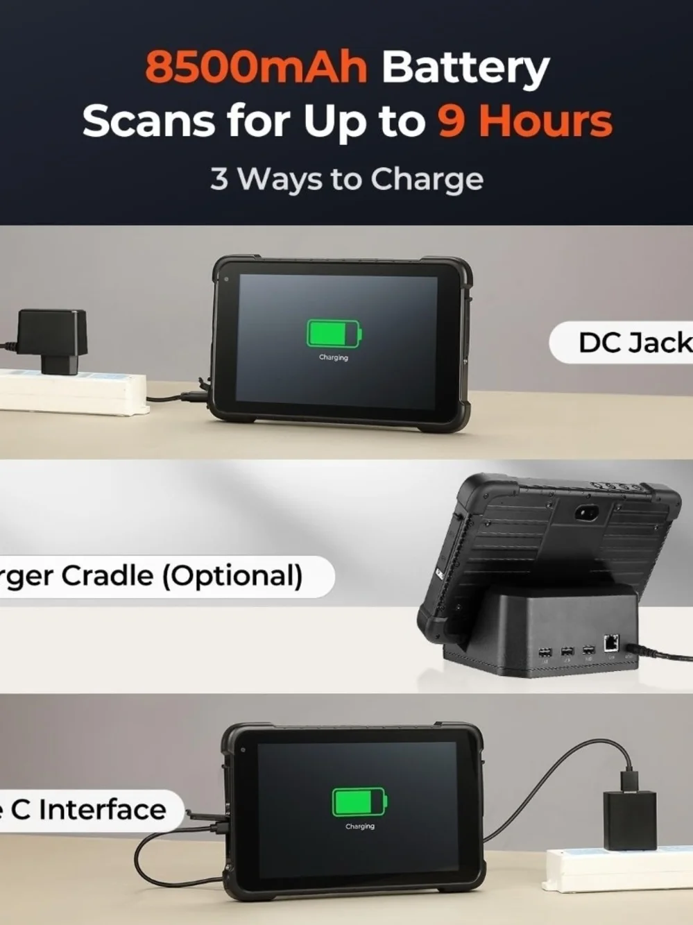 Rugged Tablet Scanner IRT01P Android 14 Industrial Tablet Equip w/ Zebra SE4 NEW